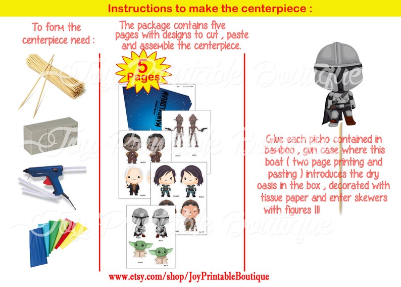 Printable centerpiece MANDALORIAN instant download Digital Items are Non-refundable image 2