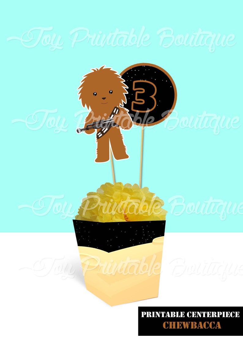 Printable Centerpiece Chewbacca instanrt download Digital Items are Non-refundable image 1