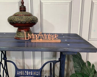Singer Sewing Machine Table: Yakisugi Burnt Wood Console Table - Etsy