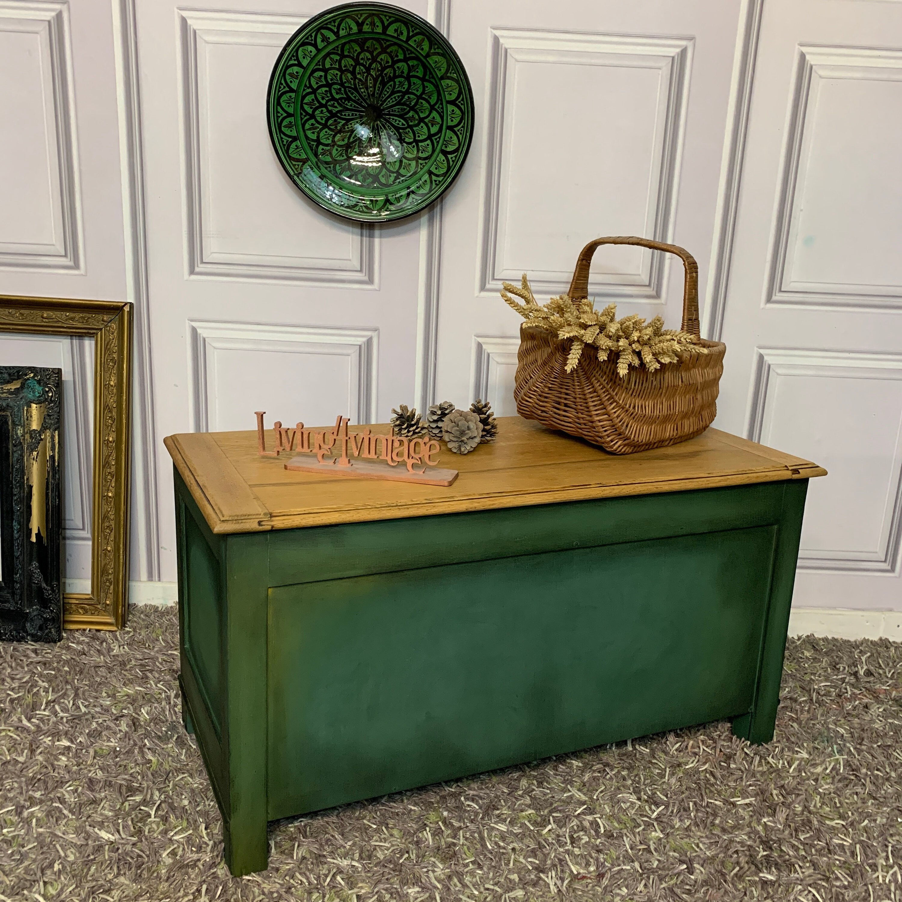 Painted Blanket Box Old Charm Storage Box Etsy