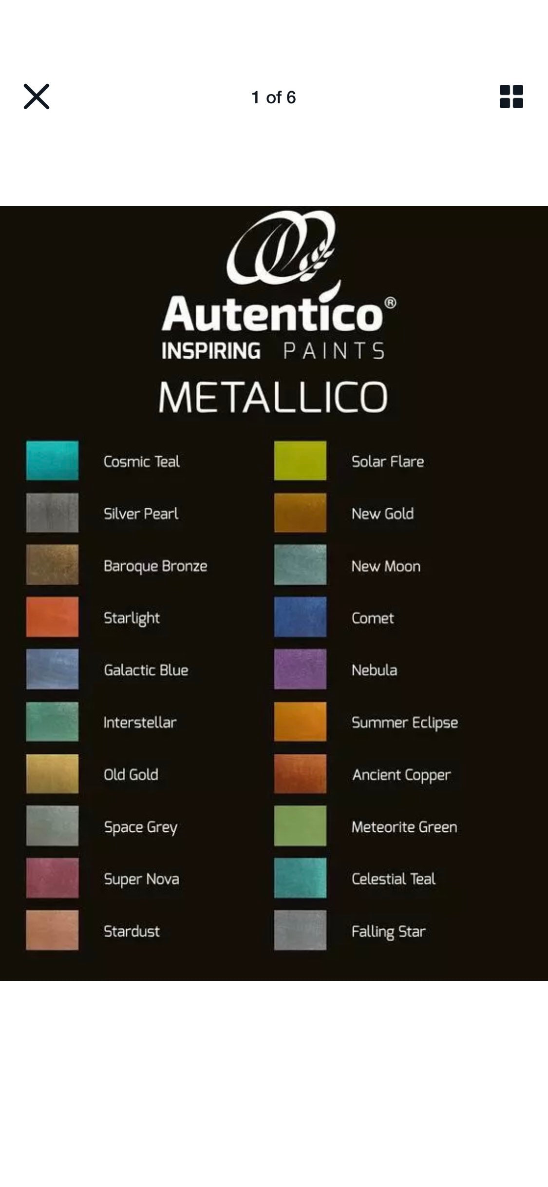 Metallic Paint, Water Based Acrylic in Gold Silver Copper Blue Green Red,  30ml 1 Oz Bottle 