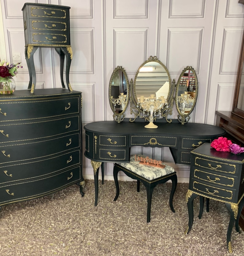 Black Bedroom Furniture Set French Style Olympus Furniture Set Etsy UK