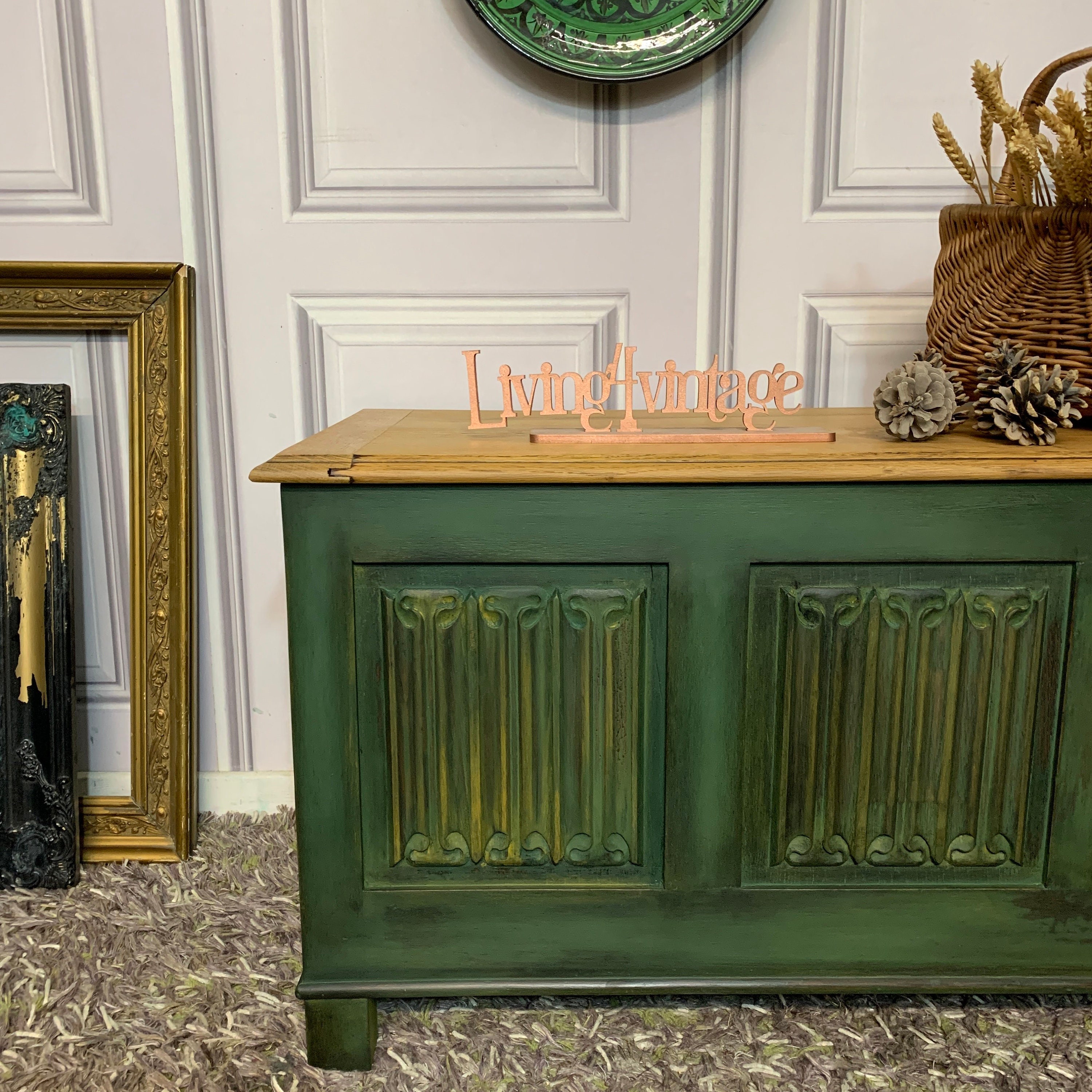 Painted Blanket Box Old Charm Storage Box Etsy