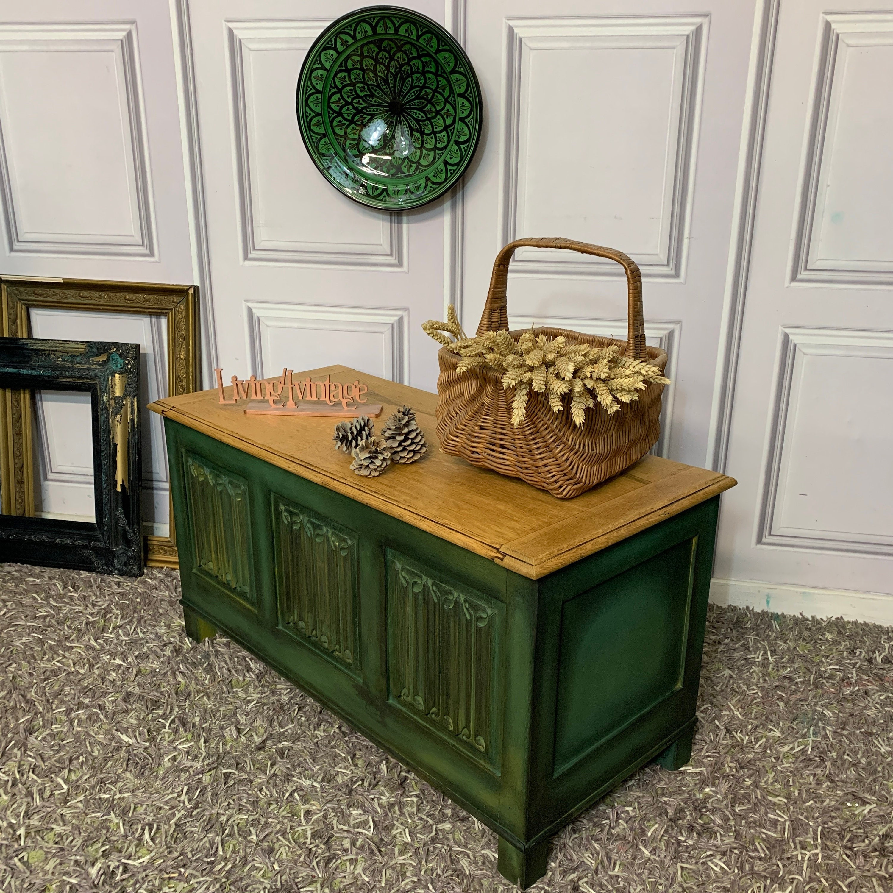 Painted Blanket Box Old Charm Storage Box Etsy