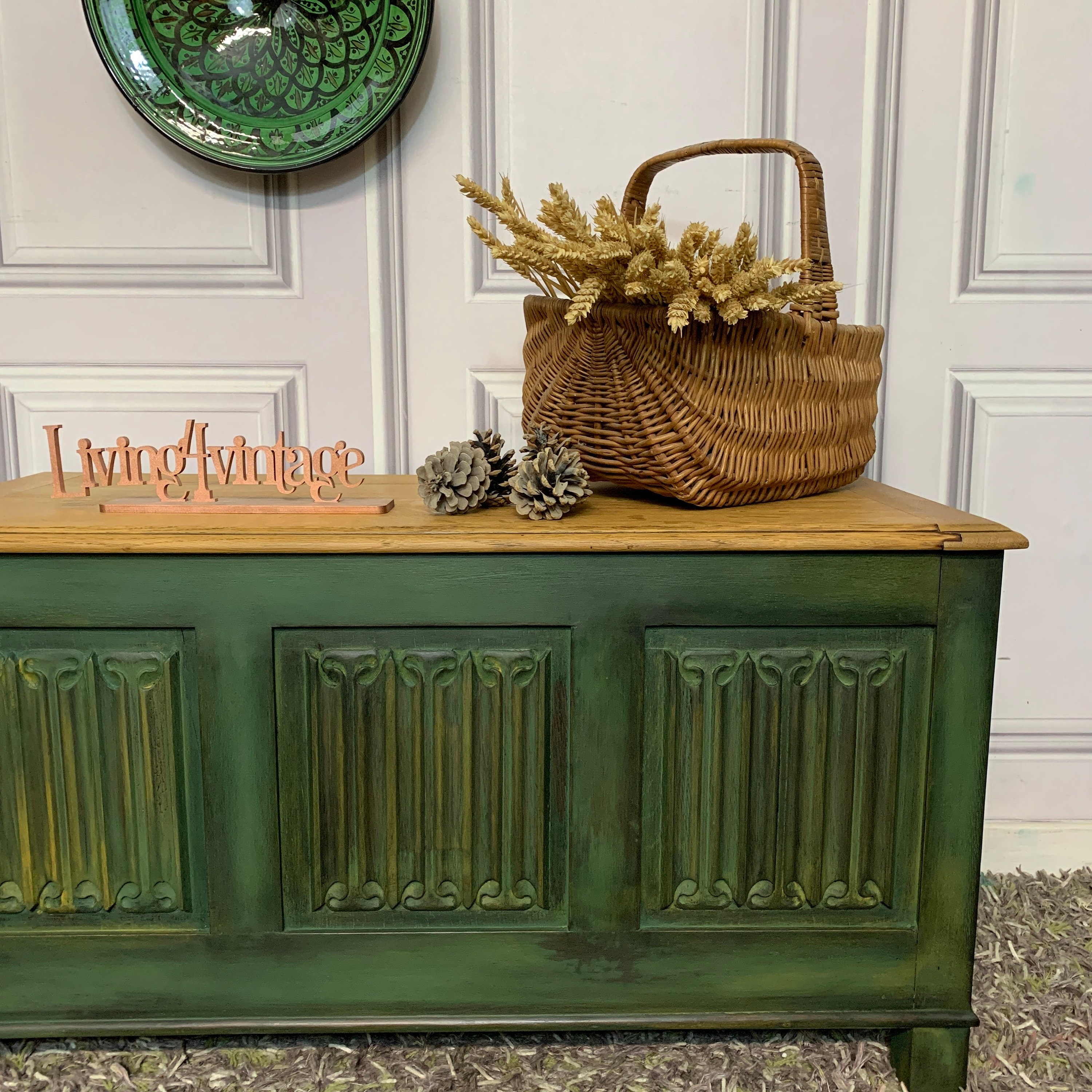 Painted Blanket Box Old Charm Storage Box Etsy