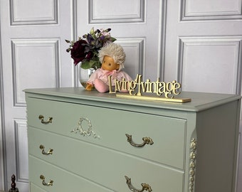French Louis Style Sage Green Chest of Drawers: Ornate 5-drawer Dresser -  Etsy