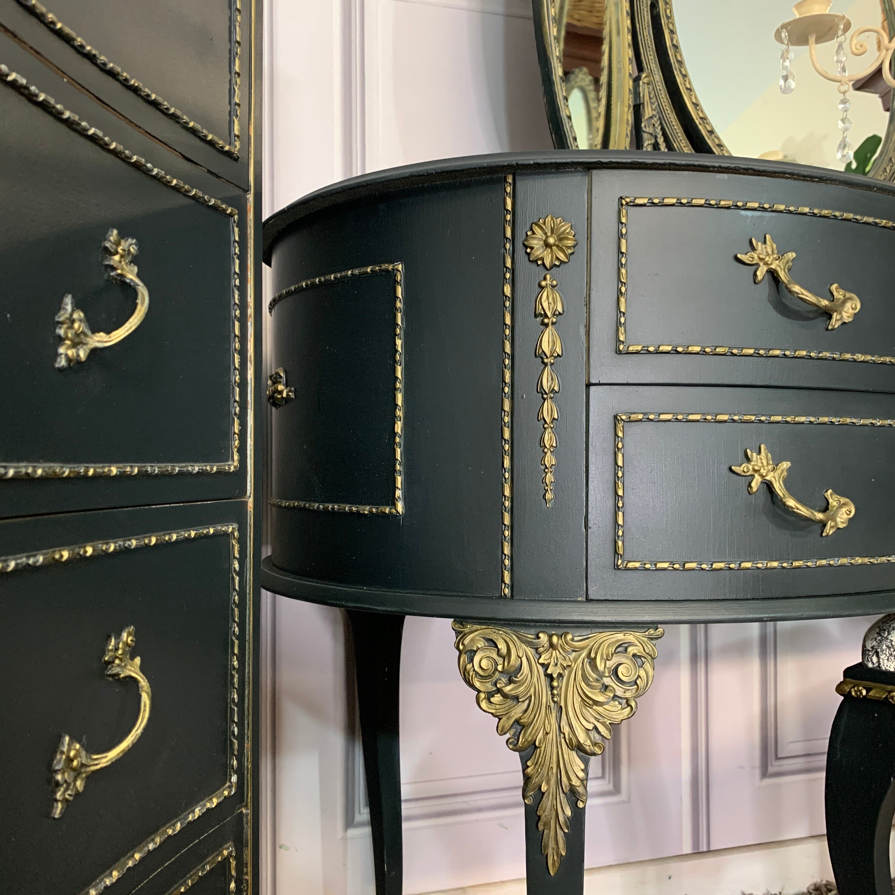 Black Bedroom Furniture Set Gothic Style Custom Order | Etsy