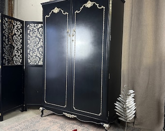 Painted Double Wardrobe Olympus Furniture French Style Wardrobe Black & Gold