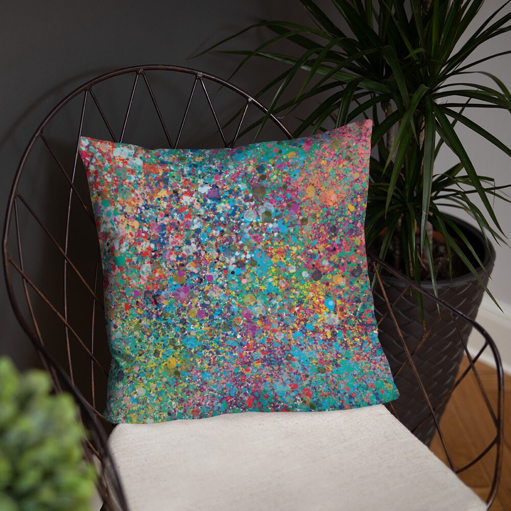 Paint Splatter Throw Pillow Etsy