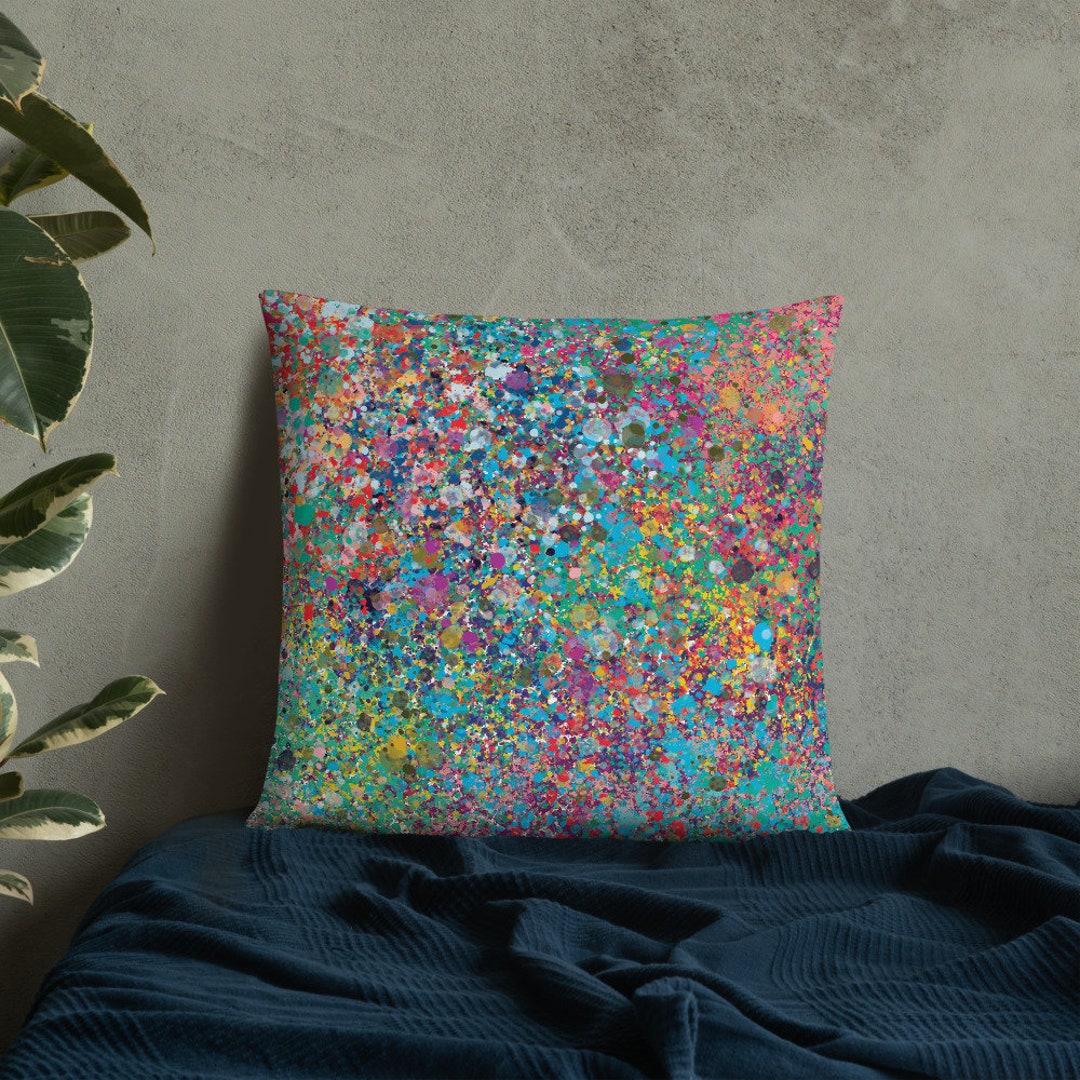Paint Splatter Throw Pillow Etsy