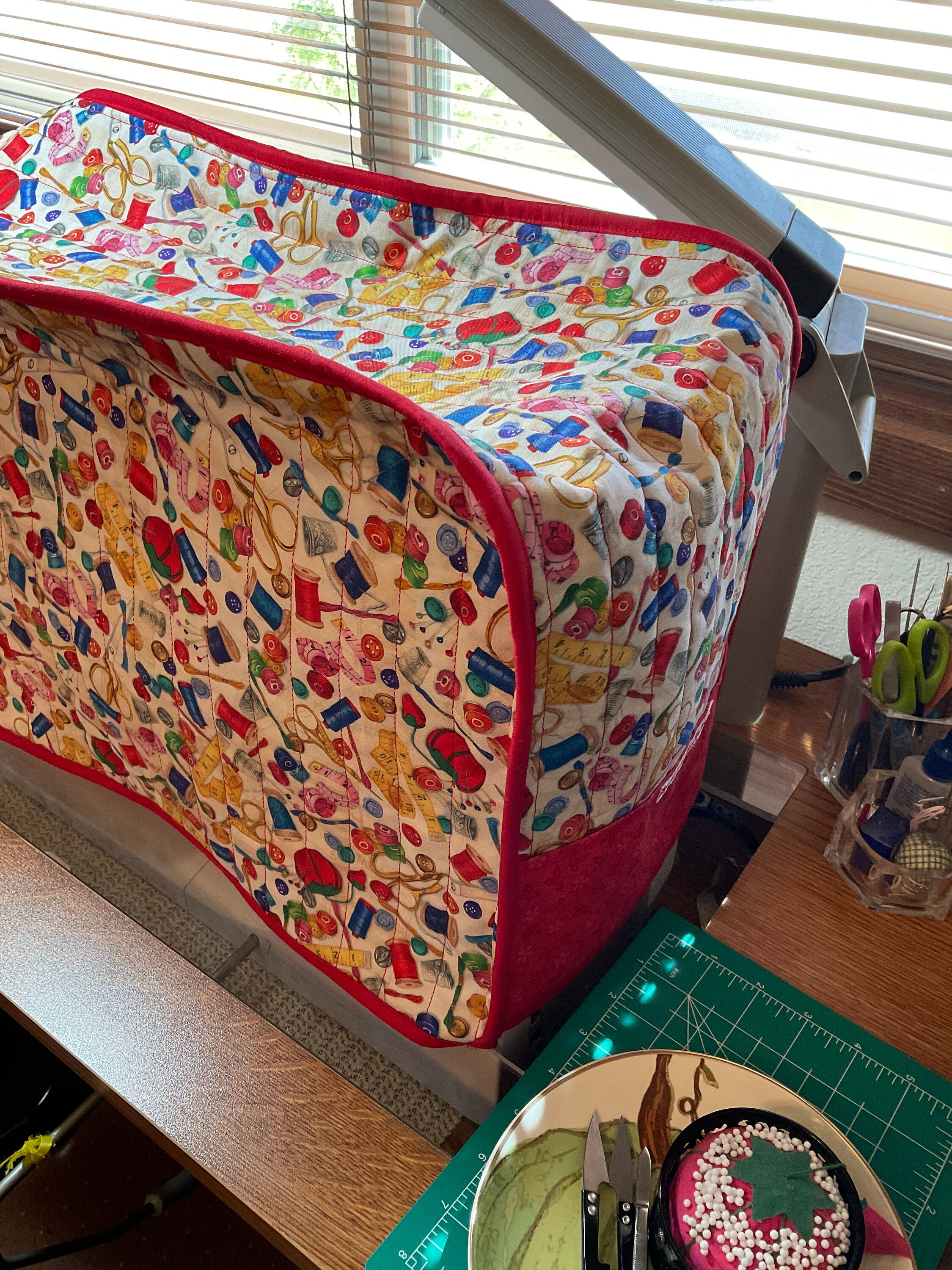 Larger Size Quilted Sewing Machine Cover Sewing Notions Print Etsy