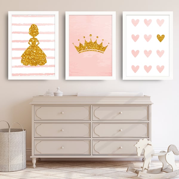 Baby Girl Nursery Princess Wall Art - Etsy