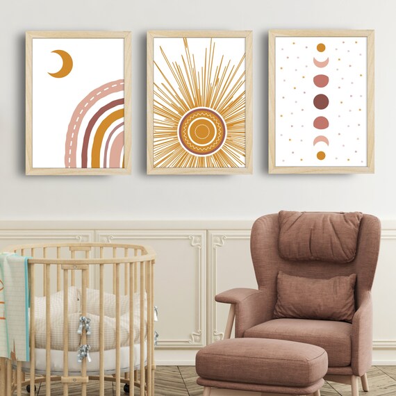 Boho Nursery Art Rainbow Decor Kids Wall Art Print Baby - Etsy