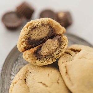 Stuffed Peanut Butter Surprise Cookie Recipe, Christmas Baking, Quick and Easy Gourmet Cookies
