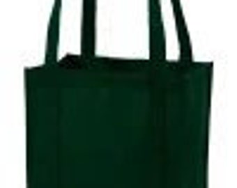 Our canvas tote bags are made from durable non-woven polypropylene material. Poly board insert is included for strength.