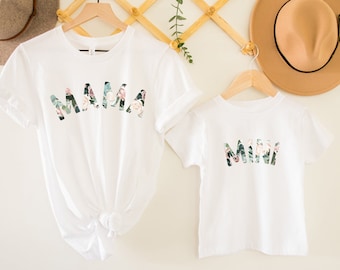 Mama & Mini Floral Matching White T-Shirts