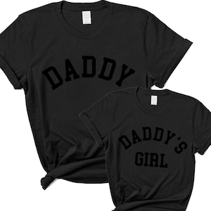 Daddy & Daddy's Girl Stealth Black College Camisetas combinando