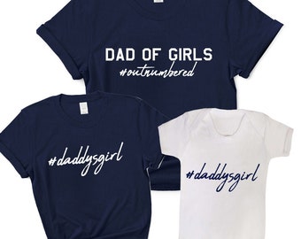 Dad Of Girls Hashtag DaddysGirl Matching T-Shirt & Vest