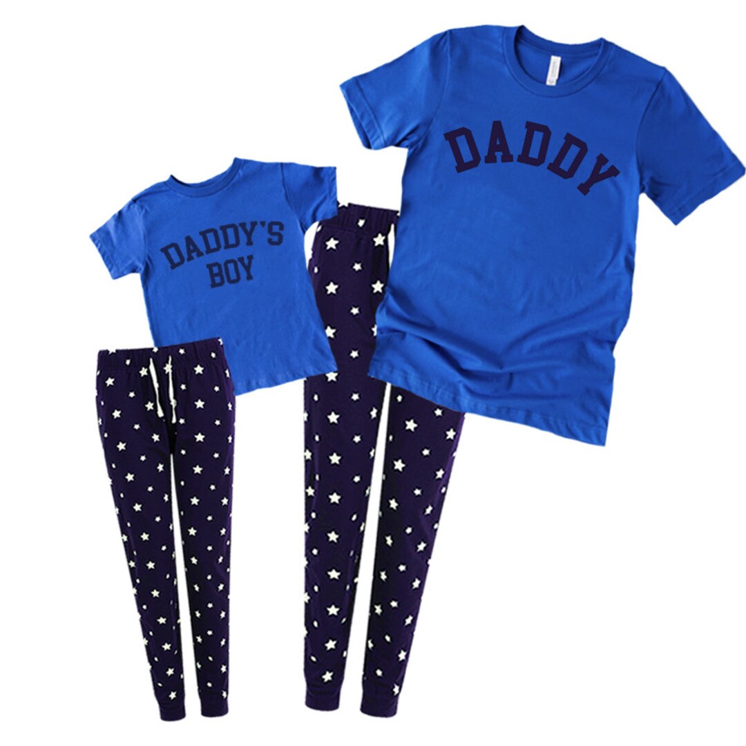Pyjamas College Daddy & Daddy's Boy College Matching Star Pyjamas - Royal Blue/navy - Etsy