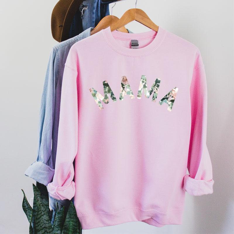 Sudadera con estampado floral de mamá