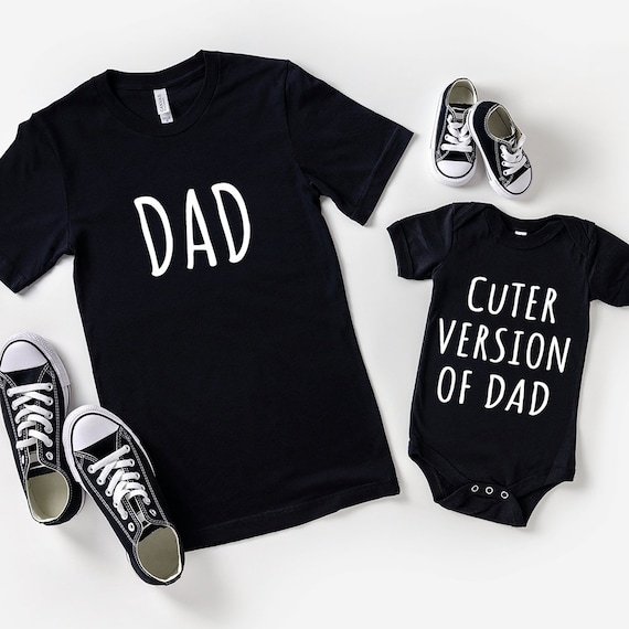 Dad Cuter Version Of Dad Matching Black T-Shirt/Baby Vest - Main Image