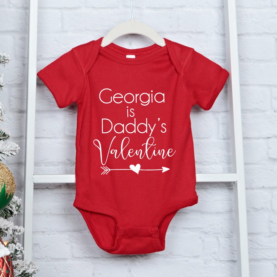 Personalised is Mummy/daddy's Valentines Day Red Bodysuit