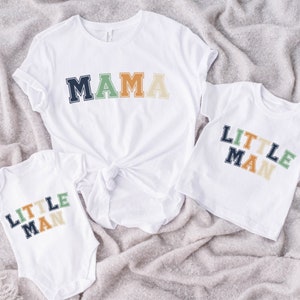 Mama & Little Man Multi Block Matching T-Shirt/Baby Vests