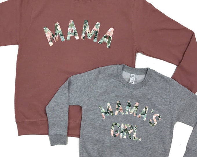 Mama & Mama's Girl Floral Matching Sweatshirts