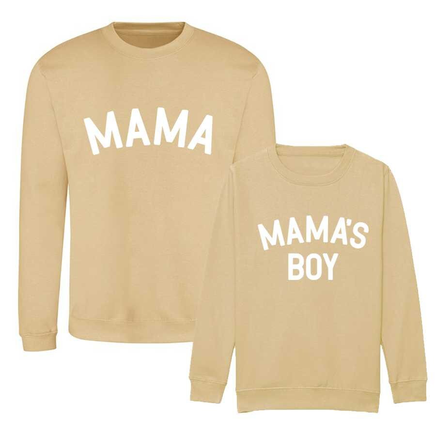 Mama Mama s Boy Classic Sweatshirts Sand White