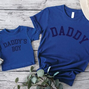 Daddy & Daddy&#39;s Boy College Matching Royal Blue T-Shirts