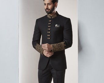 jodhpuri blazer black