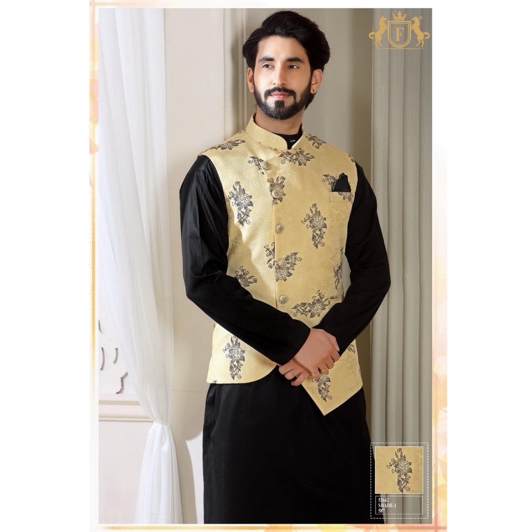 Custom Made Men Kurta Jacket Set Kurta Pajama Nehru Jacket Indian Engagement Kurta Wedding Wear Kurta Nehru Vest for Men Etsy Canada