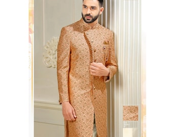 Custom Embroidered Sherwani: Indian Groom Wedding Suit