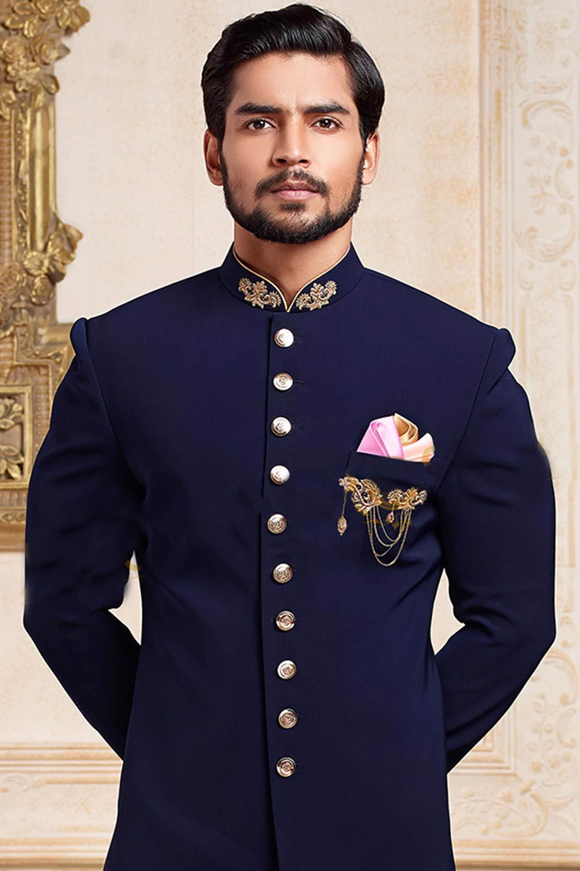 Mens Wedding Sherwani / Blue Royal Sherwani / Indian Suit for - Etsy UK
