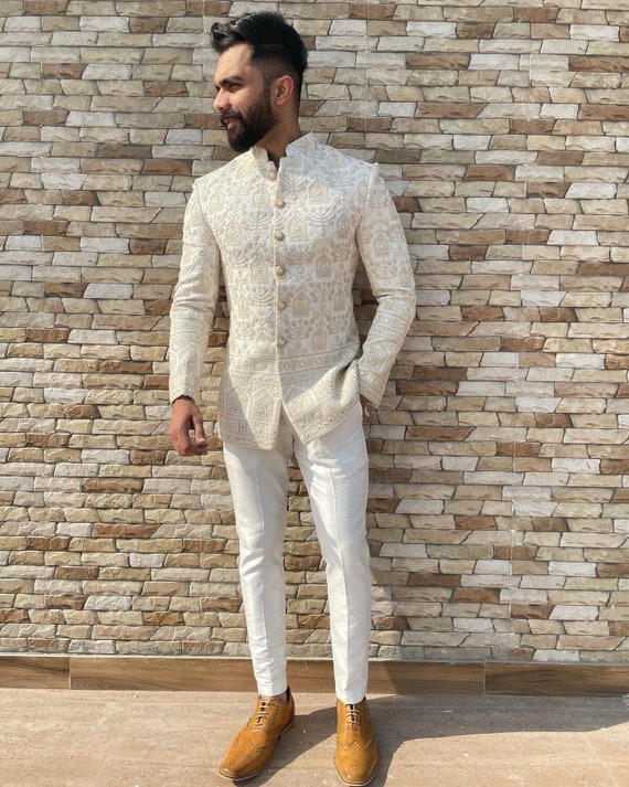 Brown Designer Jodhpuri Suit For Reception – paanericlothing