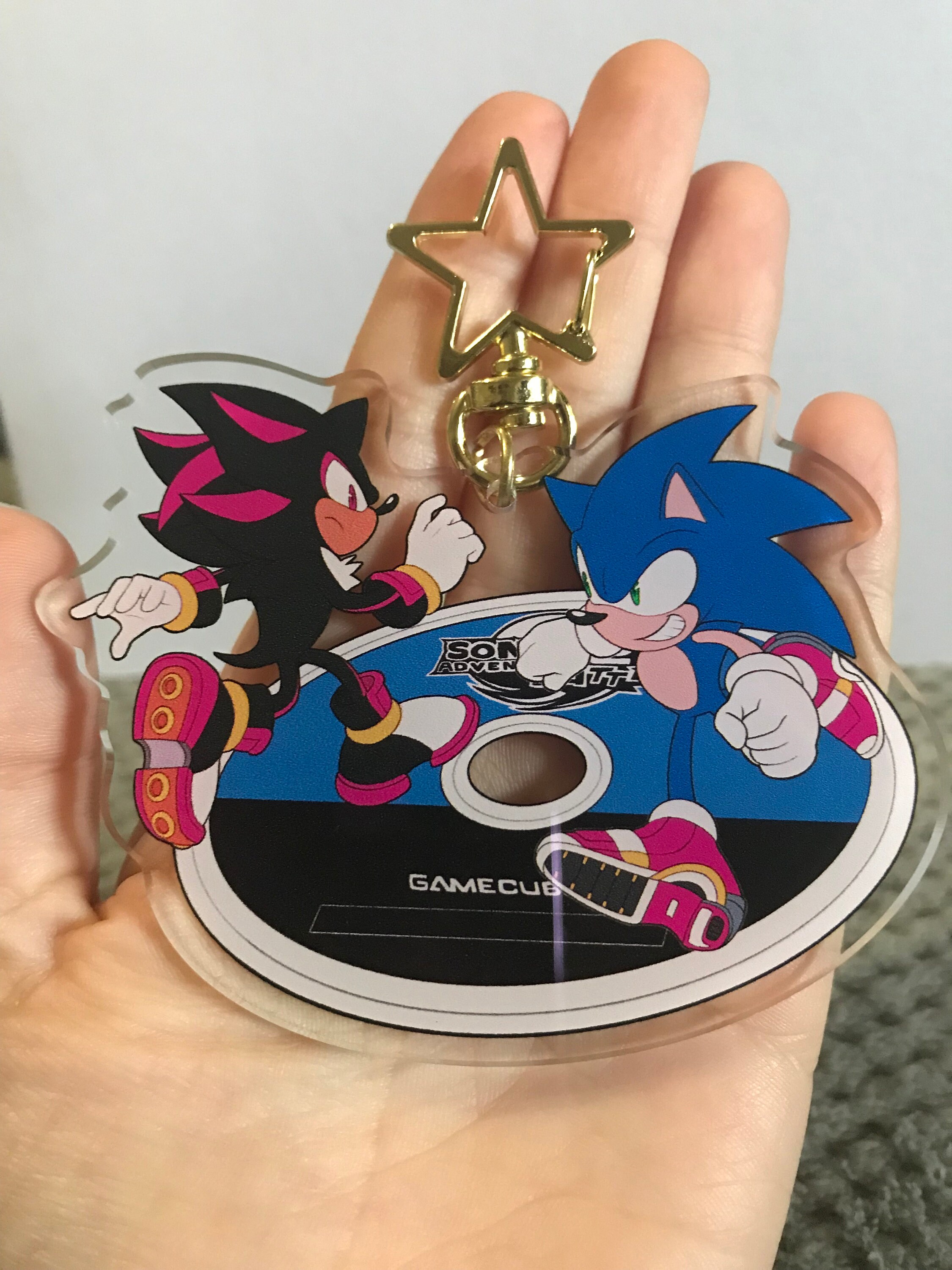 Shadow & Silver the Hedgehog 3 Clear Blue Acrylic Charm 