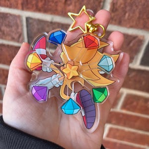 Super Sonic & Shadow Spinning Acrylic Keychains image 8