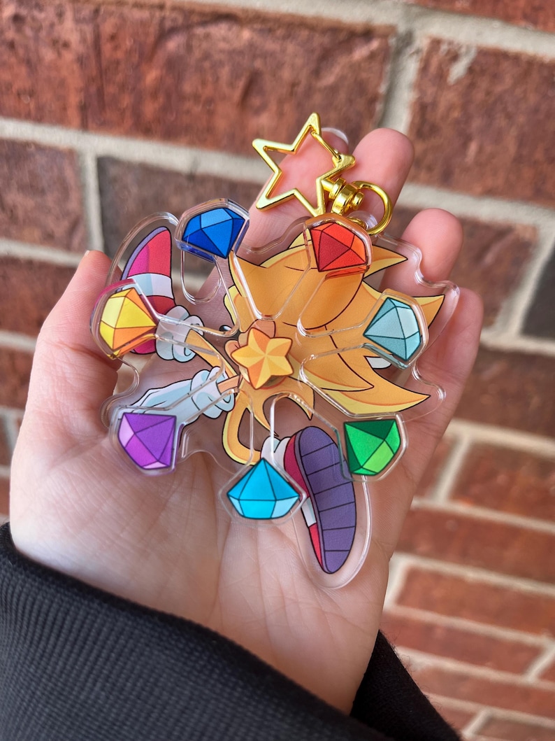 Super Sonic & Shadow Spinning Acrylic Keychains image 8