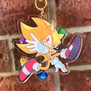 Super Sonic & Shadow Spinning Acrylic Keychains image 5