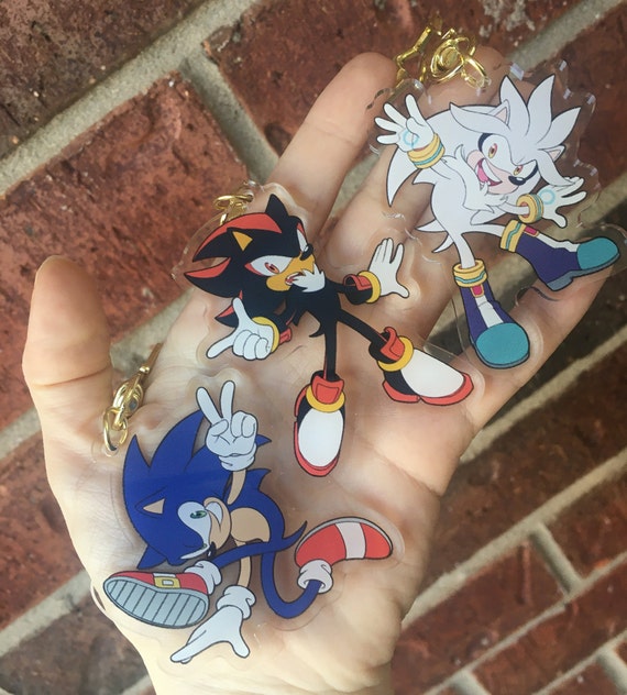 Sonic the Hedgehog Shadow, Knuckles, Tails, Amy, Rouge, Silver, Blaze  Acrylic Charms / Keychain 