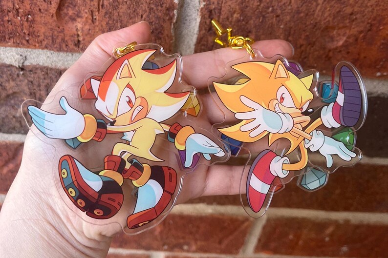 Super Sonic & Shadow Spinning Acrylic Keychains image 10