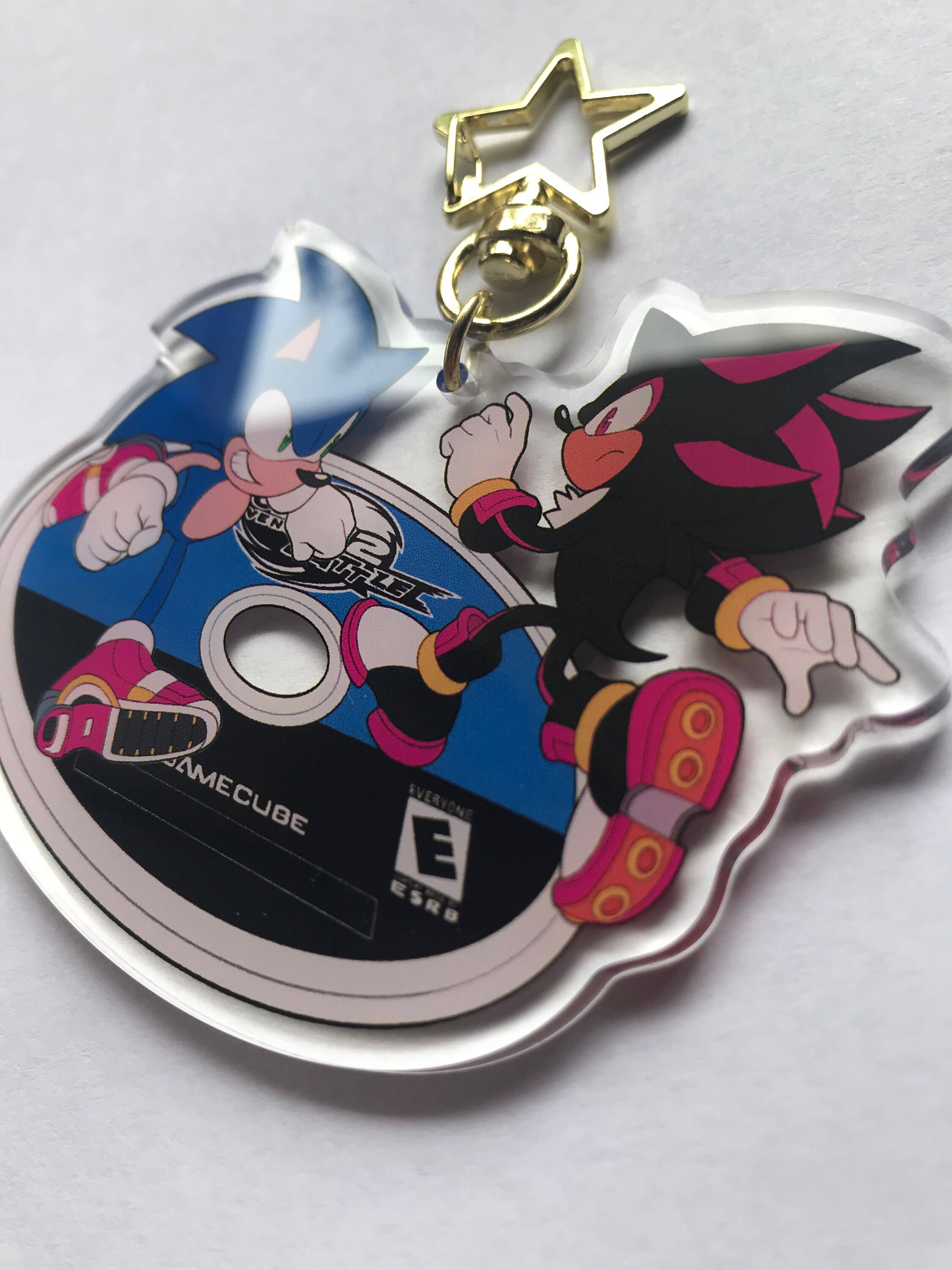 Shadow & Silver the Hedgehog 3 Clear Blue Acrylic Charm 