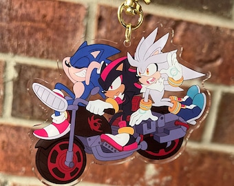 Triple S Motorcycle - 3.5" Clear Acrylic Charm