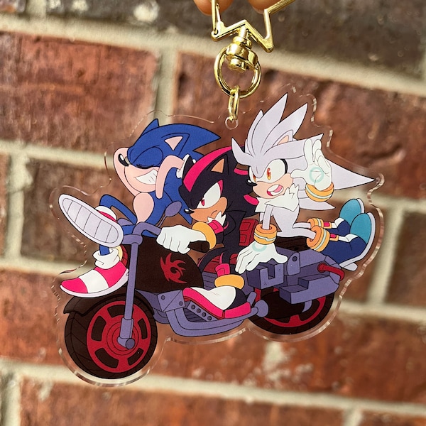 Triple S Motorcycle - 3.5" Clear Acrylic Charm