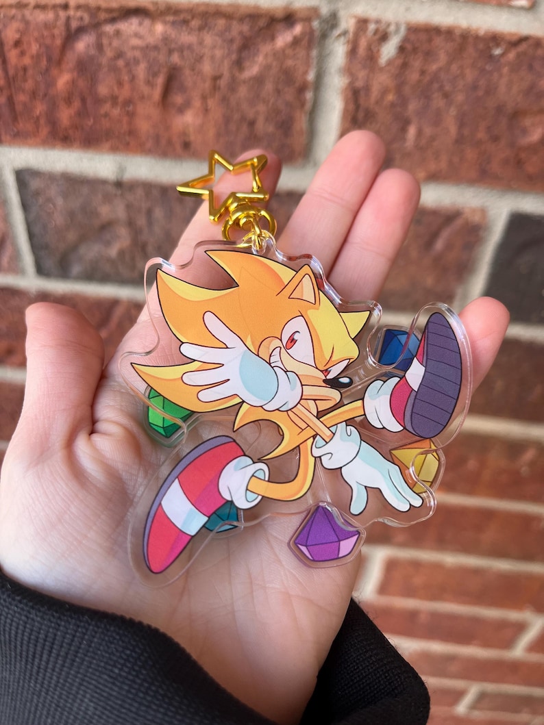 Super Sonic & Shadow Spinning Acrylic Keychains image 7