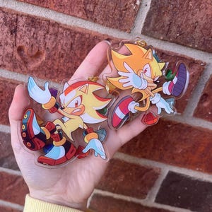 Super Sonic & Shadow Spinning Acrylic Keychains image 9