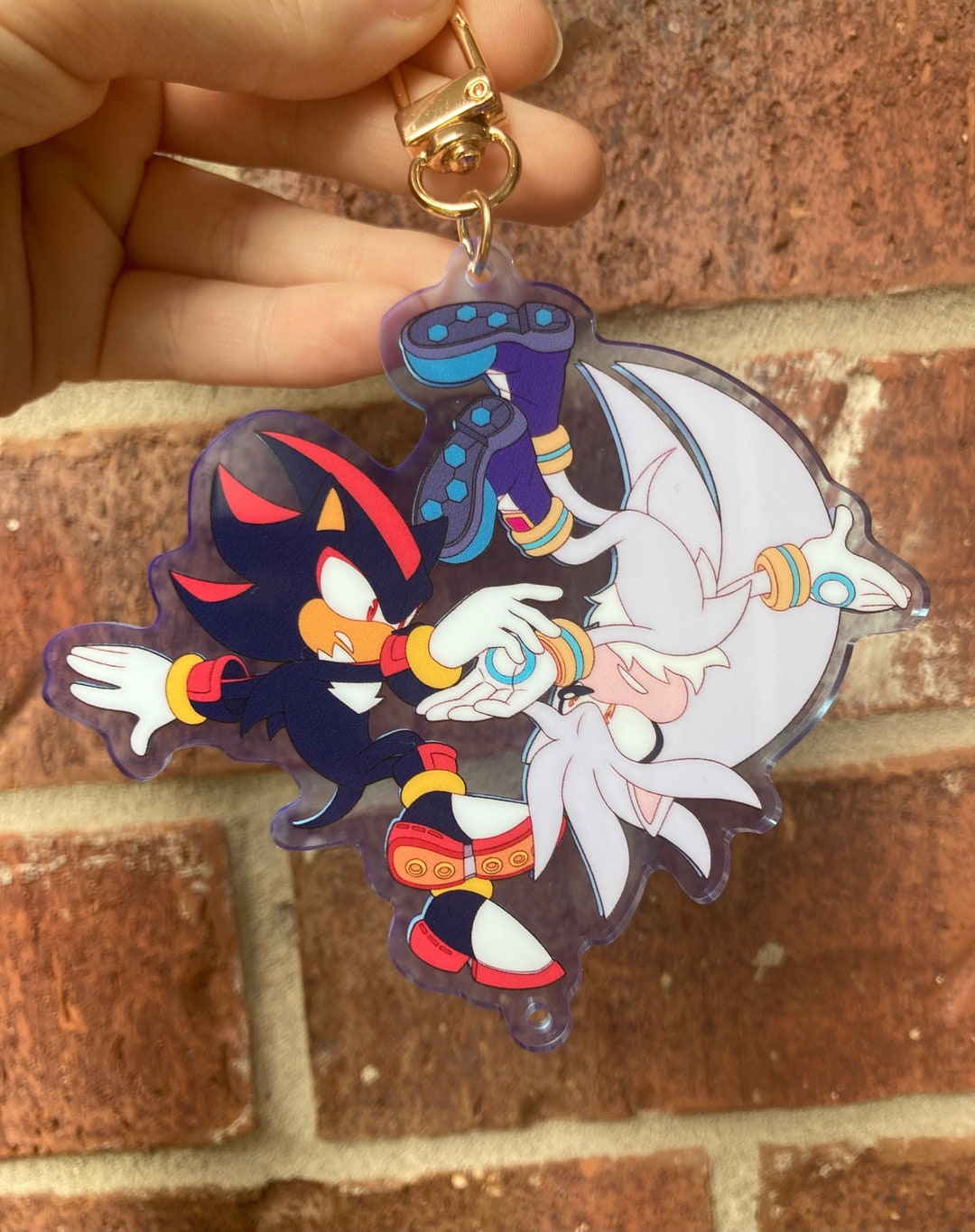 Shadow & Silver the Hedgehog 3 Clear Blue Acrylic Charm 