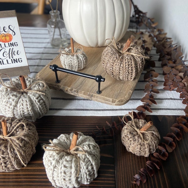 Fall Crochet Pumpkins, Hygge Decor, Scandinavian Autumn