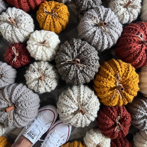 Crochet Pumpkins, Fall Decor, Farmhouse Hygge Autumn Home
