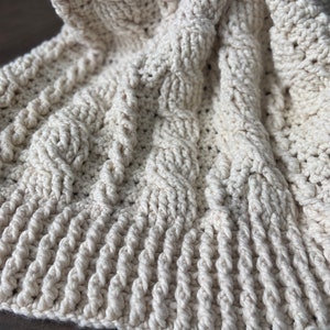 Chunky Crochet Blanket Chunky Cable Blanket Farmhouse - Etsy